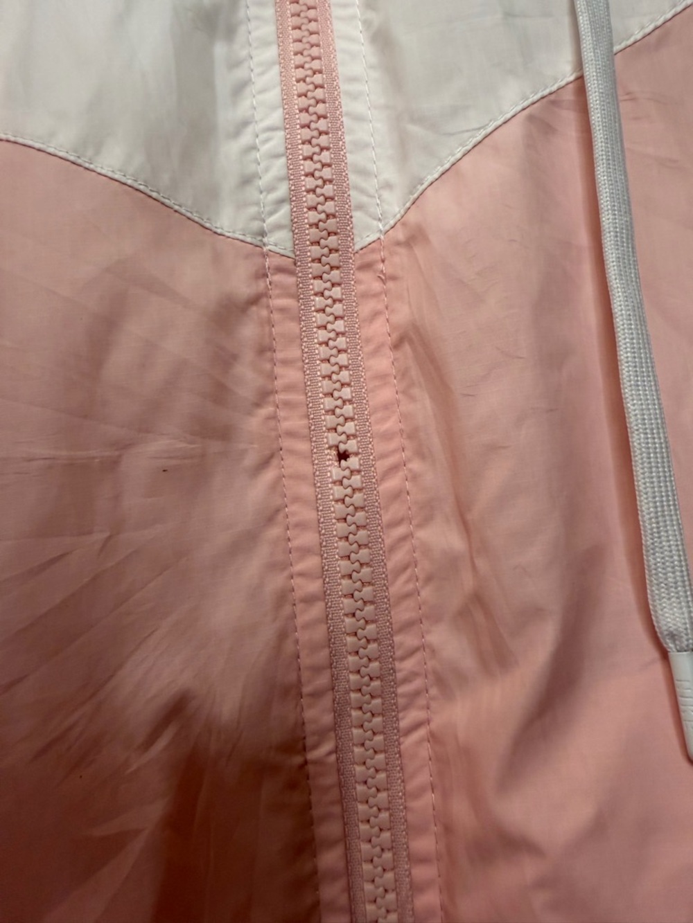 Nike Pink White Windbreaker Jacket Hooded Full Zip Lightweight Size Small - Picture 3 of 8